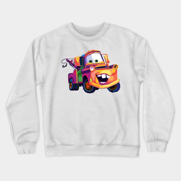 mater cars wpap pop art Crewneck Sweatshirt by Kuli art